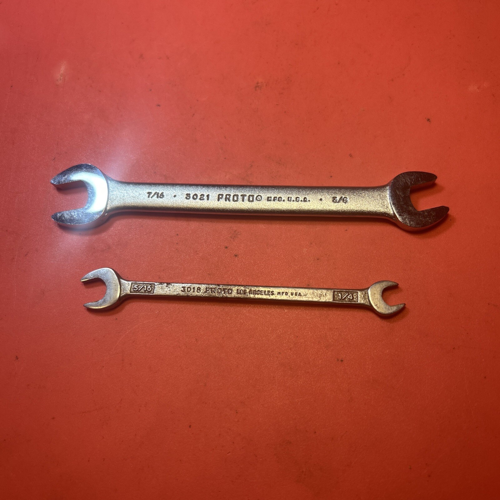 PROTO TOOLS – Lot Of 2 Double Open End Wrenches (3021 & 3018) USA