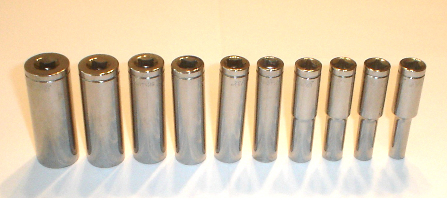 NOS Case IH 10-Pc 1/4″ Drive SAE 6-Point Deep Well Socket Set 3/16″-9/16″ Unused