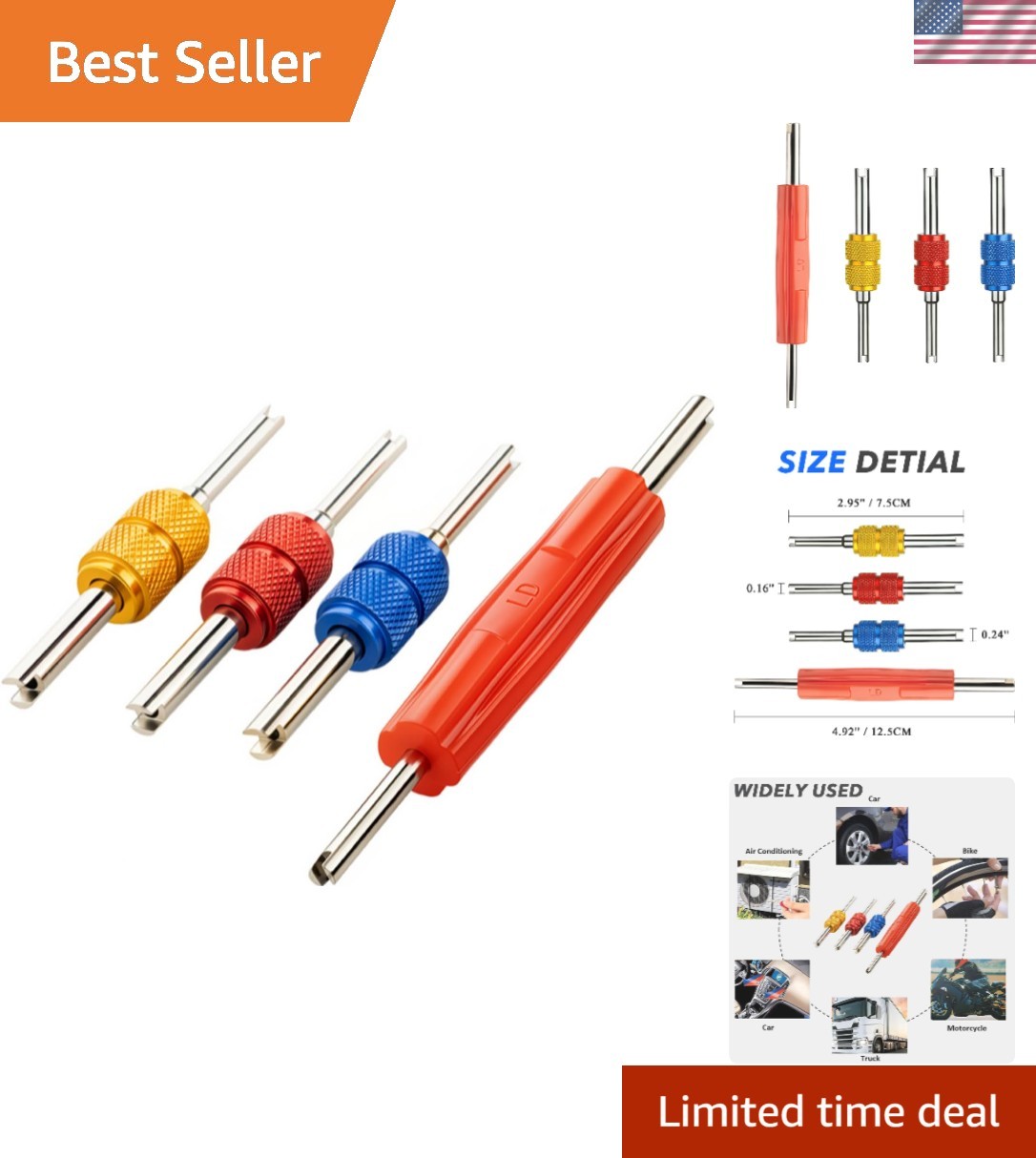 All-in-One Dual Head Valve Core Tool for A/C and Tire – Lightweight & Portable