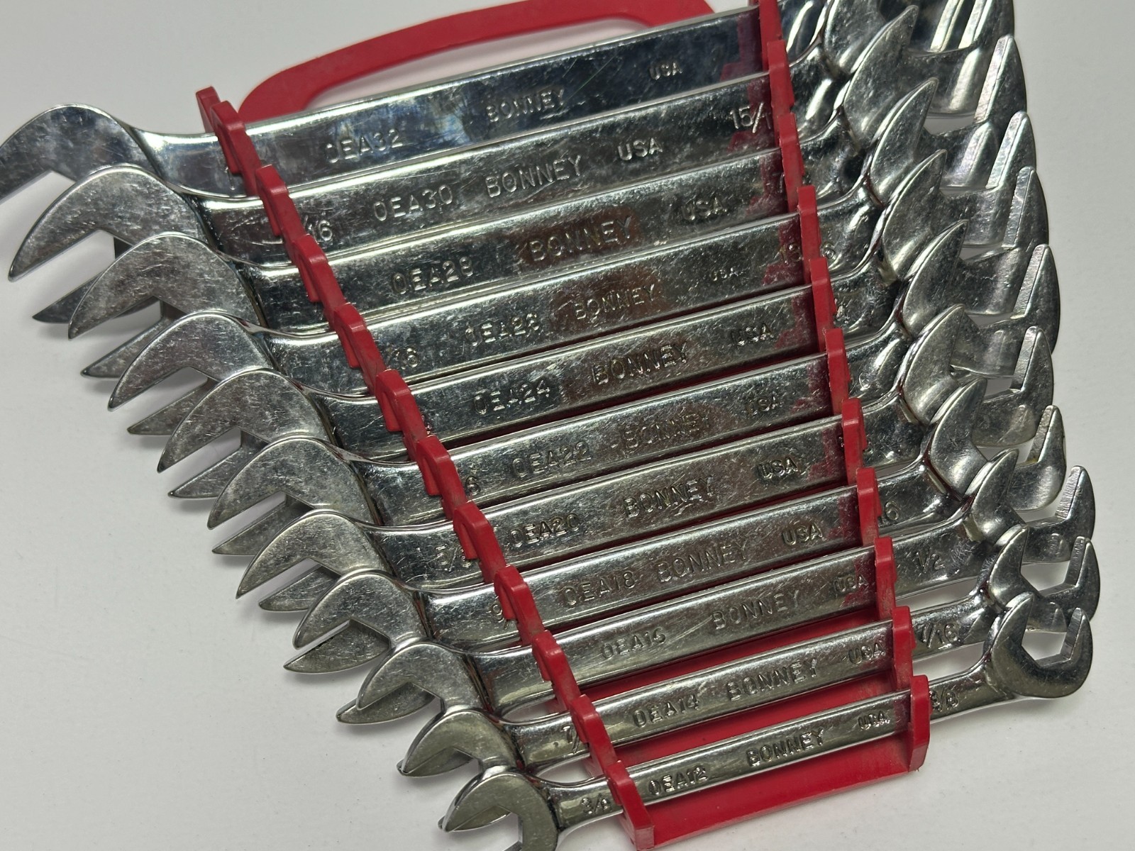 🇺🇸 Bonney Tools USA B80748 11pc SAE 3/8″-1″ Four Way Angle Open-End Wrench Set