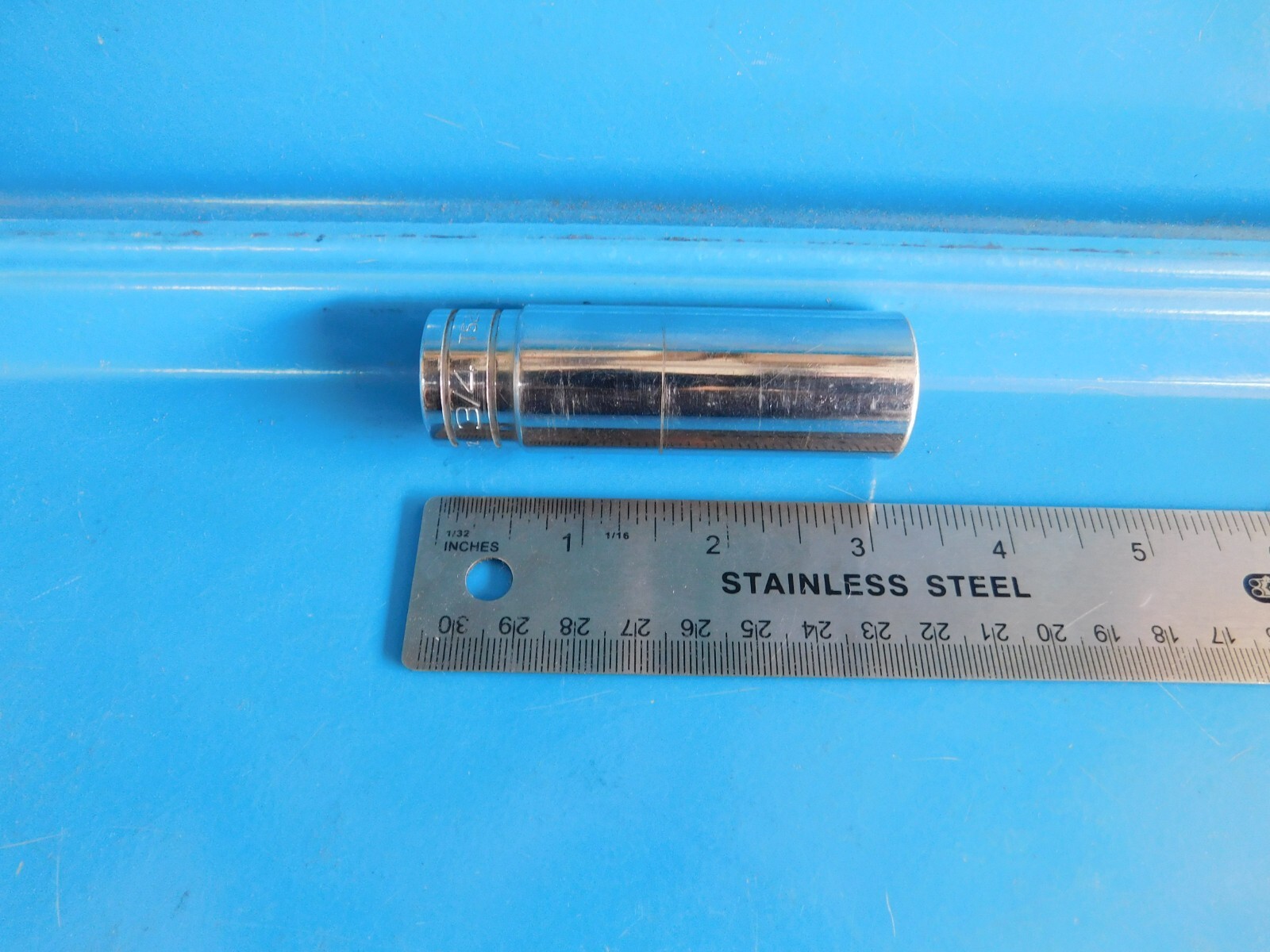 USED, SNAP ON TOOLS (3/4 IN. ) 1/2 IN. DR. 6 POINT DEEP SOCKET , PART #TS241