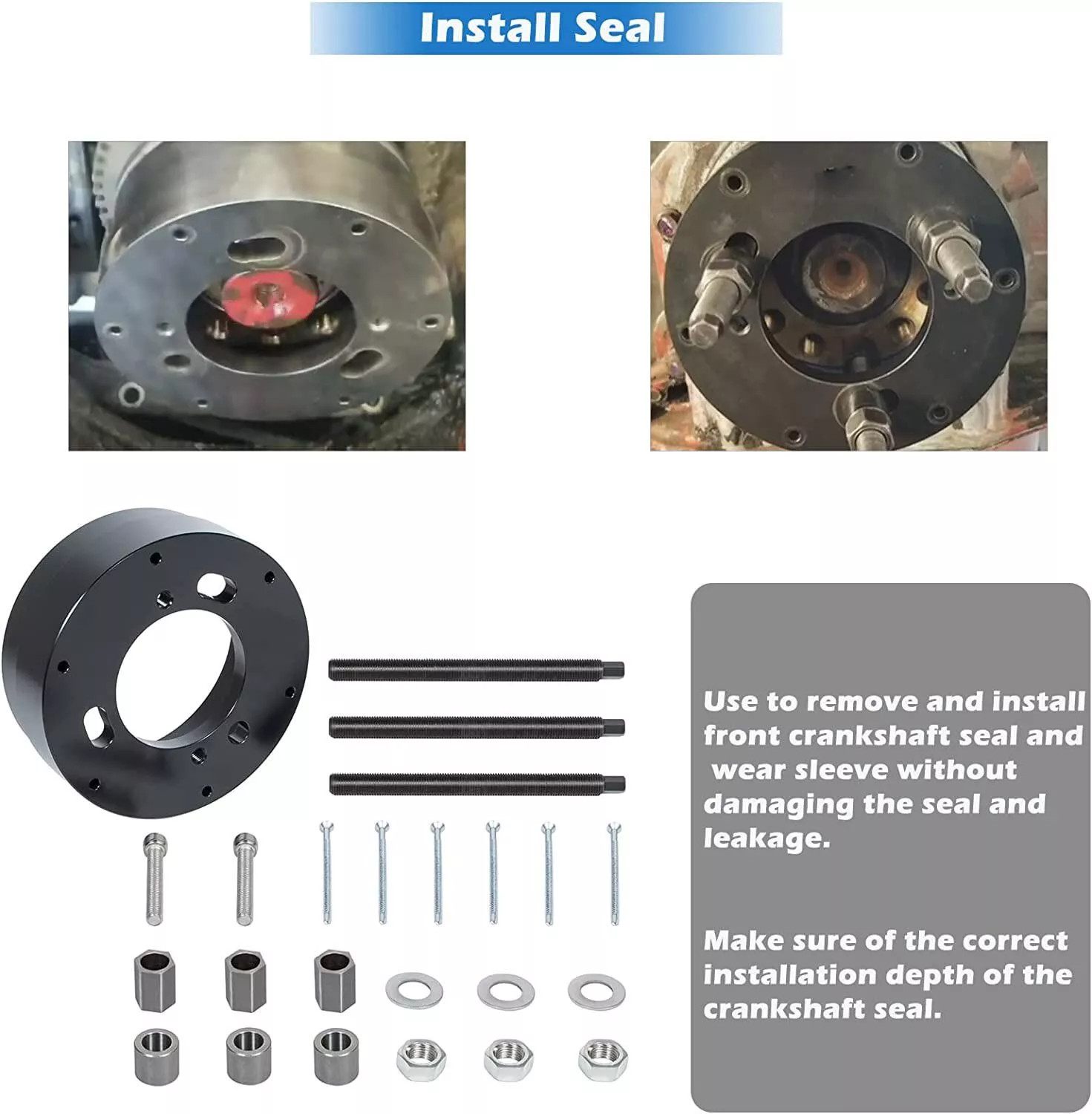 Crankshaft Front Seal Tool & Wear Sleeve Remover/Installer Tool for ISX12 ISX15