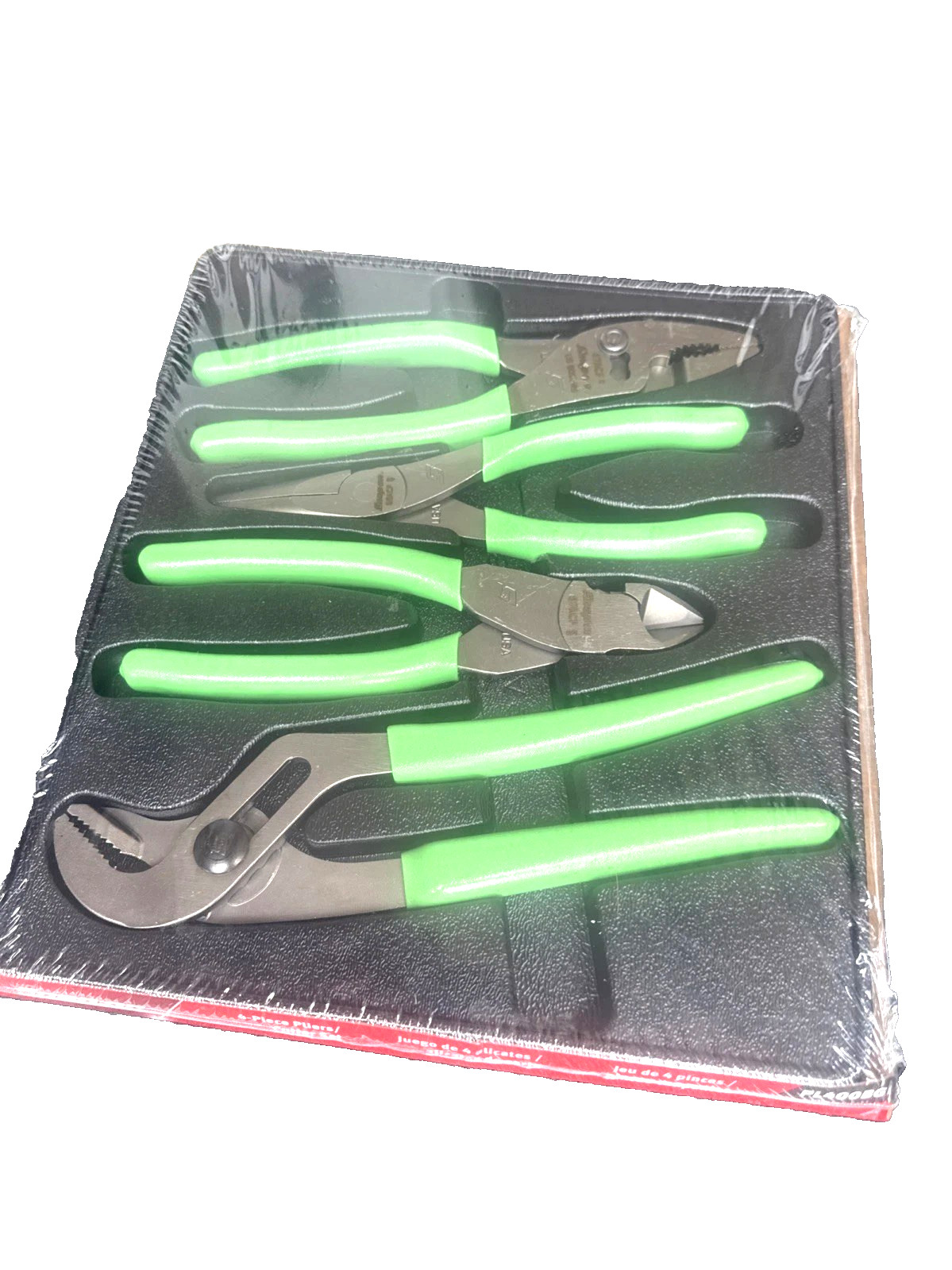 New Snap-on™ PL400B PL400BG Pliers Cutter Set 4-pc Green Vinyl Talon Grip