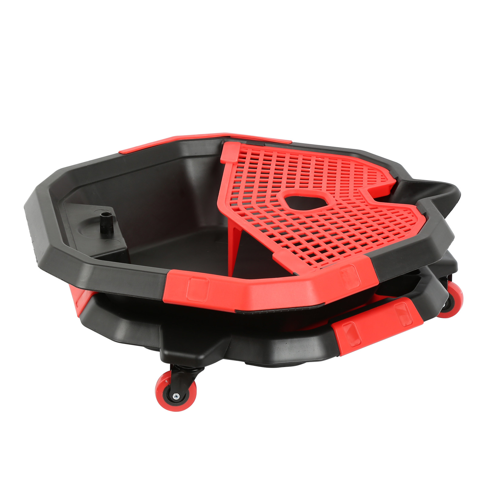 2 in 1 Tool Caddy 8L Oil/Fluid Drain Pan Garage Workshop with 1″ Swivel Caster