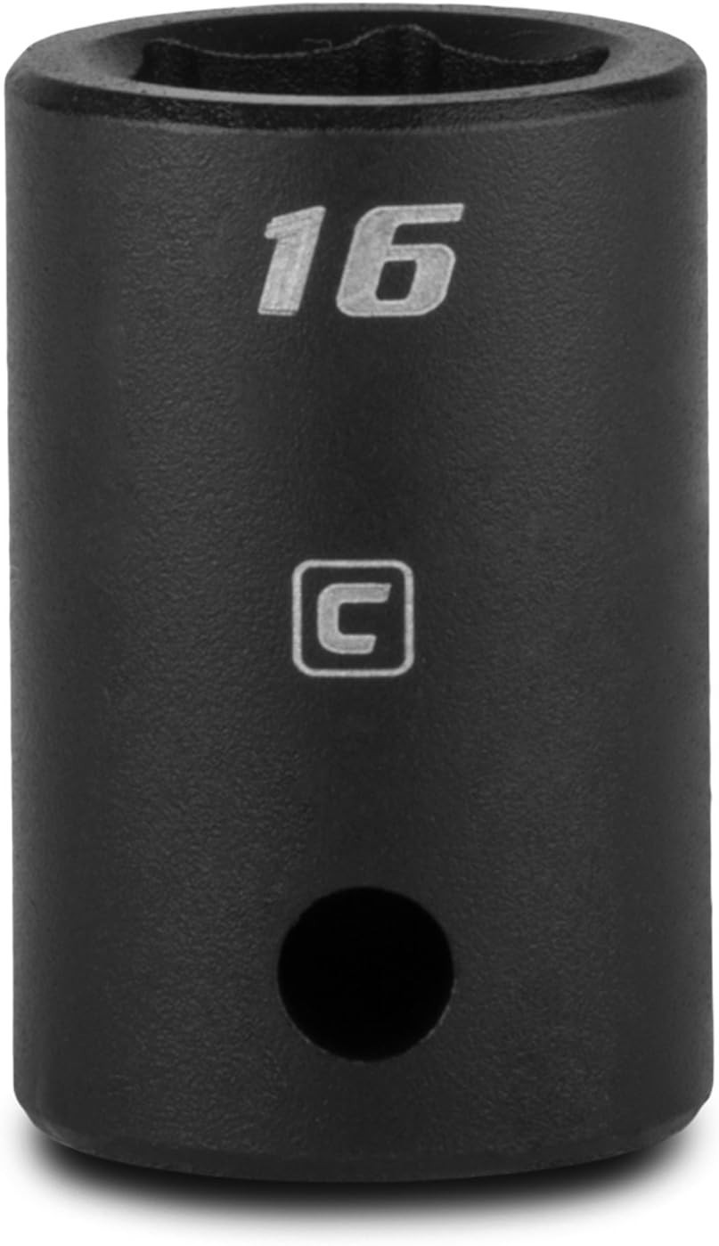 16 mm Shallow Impact Socket, 1/2-Inch Drive, 6-Point, Metric