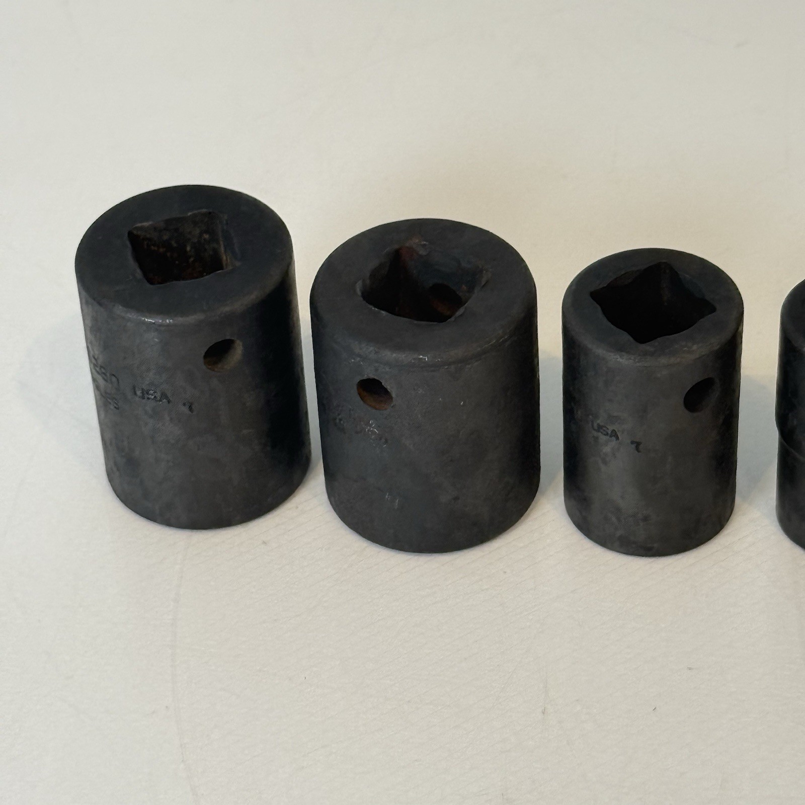 Snap On 1/2″ Drive 7/8″ 13/16″ 11/16″ 7/16” 3/8” Shallow Impact Sockets Lot of 5