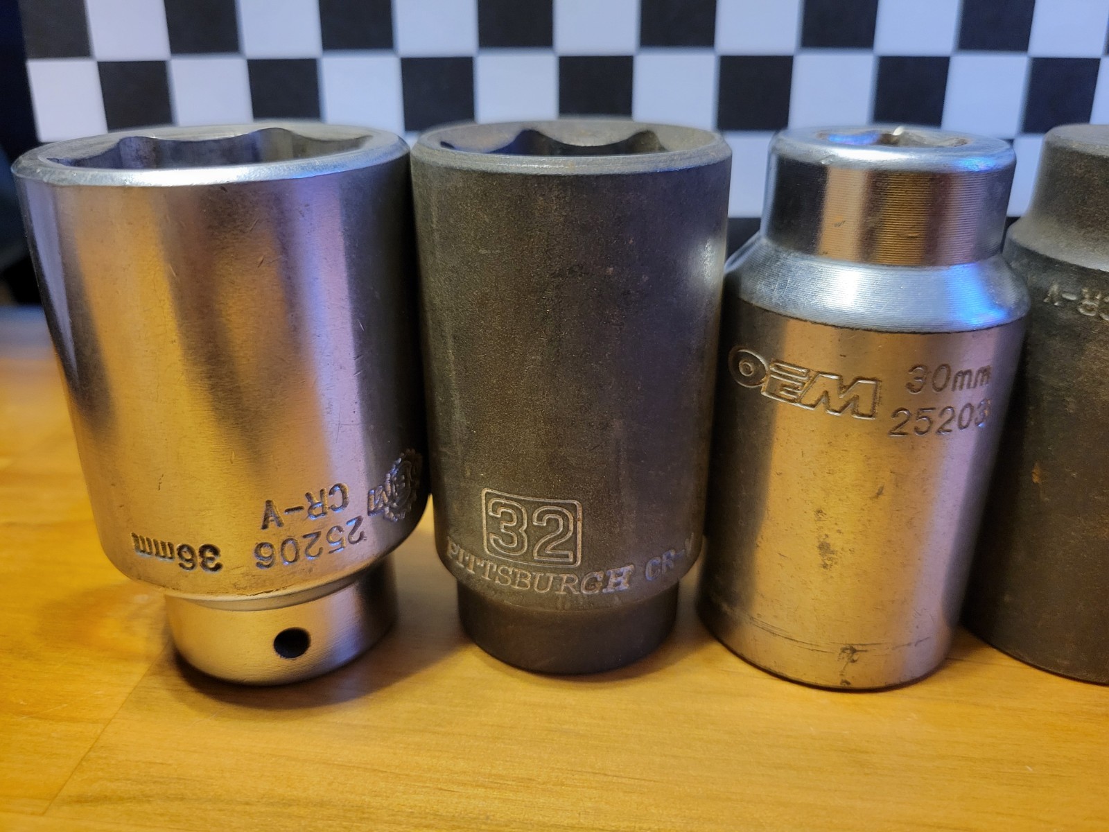 Lot Of 6 Used Sockets Axel Sockets 36mm 32mm 30mm 30mm 28mm 27mm