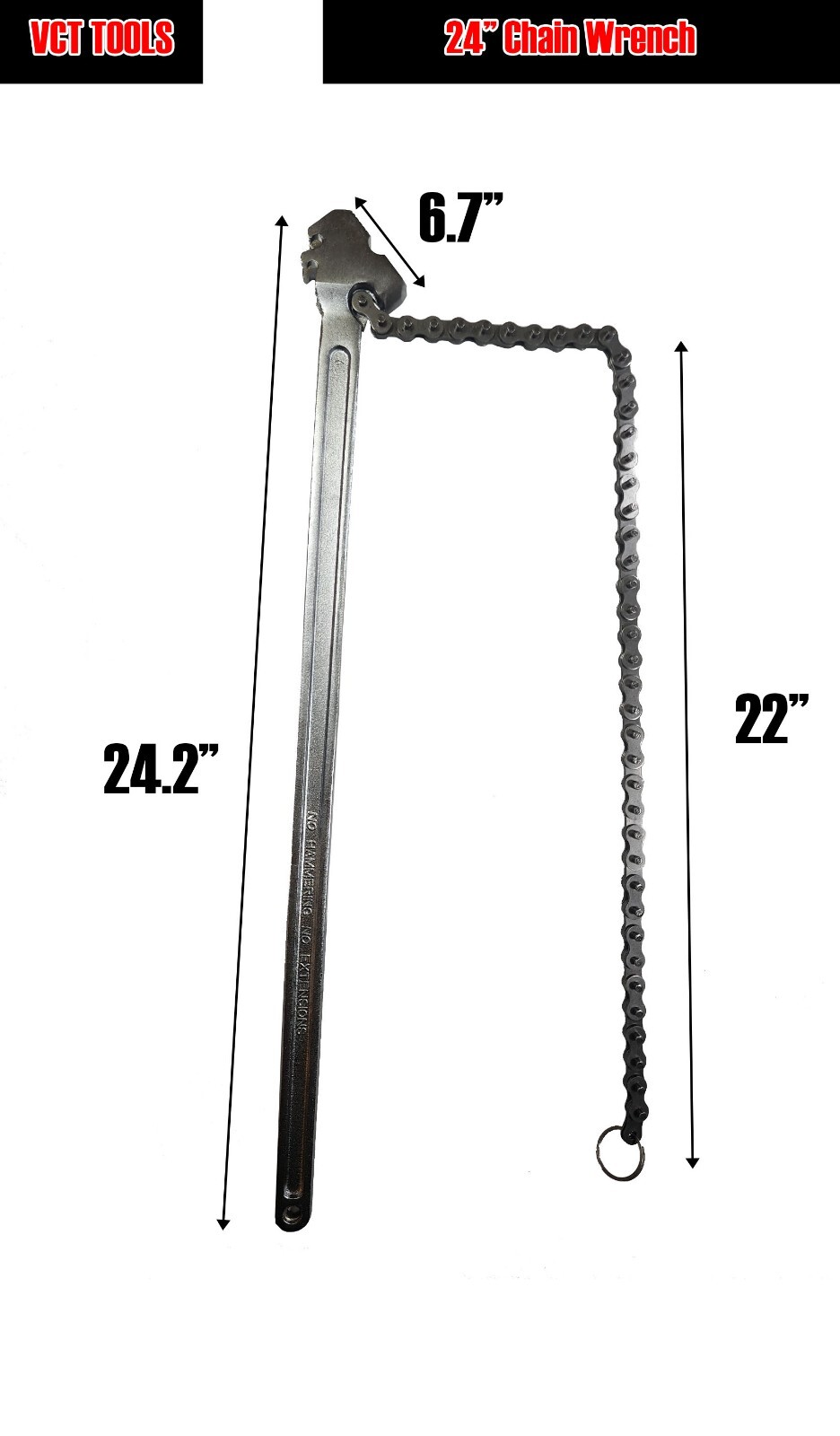 VCT 24″ inch Chain Oil Filter Pipe Wrench Tool