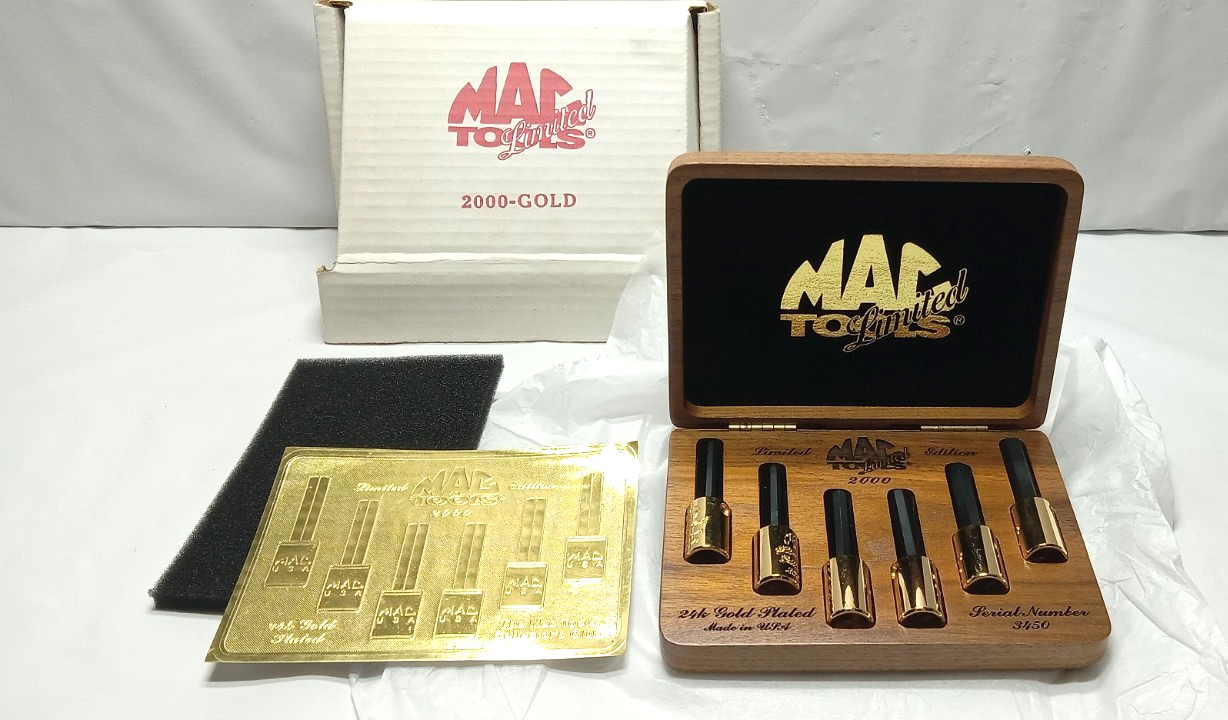 Mac Tools. 2000 Limited Edition. 24k Gold Plated. 6p Allen Bit Socket Set #3045