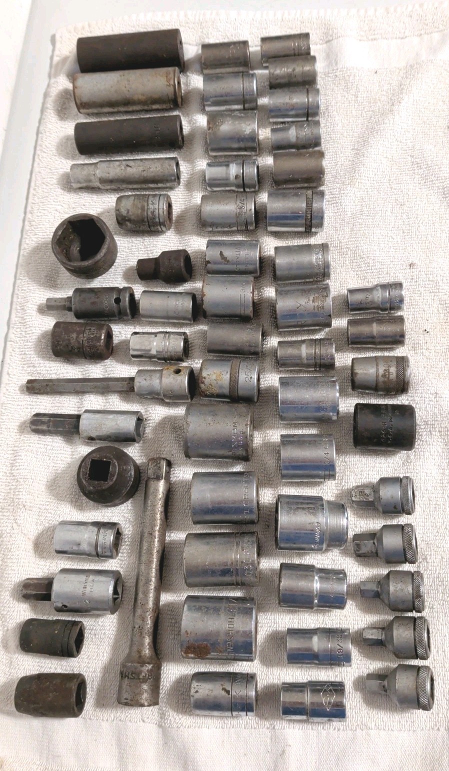 Vintage Sockets USA Made Tools 57 Pcs 1/2″ Drive Mac, Craftsman, Proto, Etc.