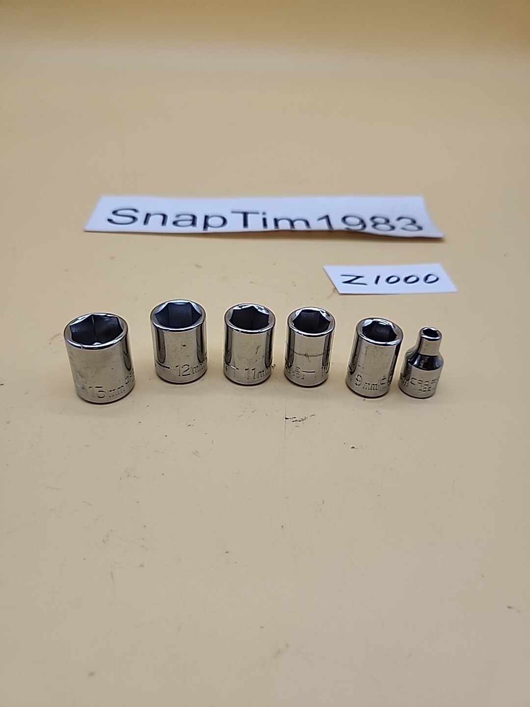 Craftsman 1/4″ Drive 6 Pt EE Series Socket Set 6ea 13mm-9mm,4mm USA