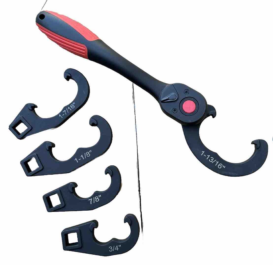 Tie Rod Pittman Arm Adjusting Wrench Tool Set With 1/2” Drive Off Set Ratchet