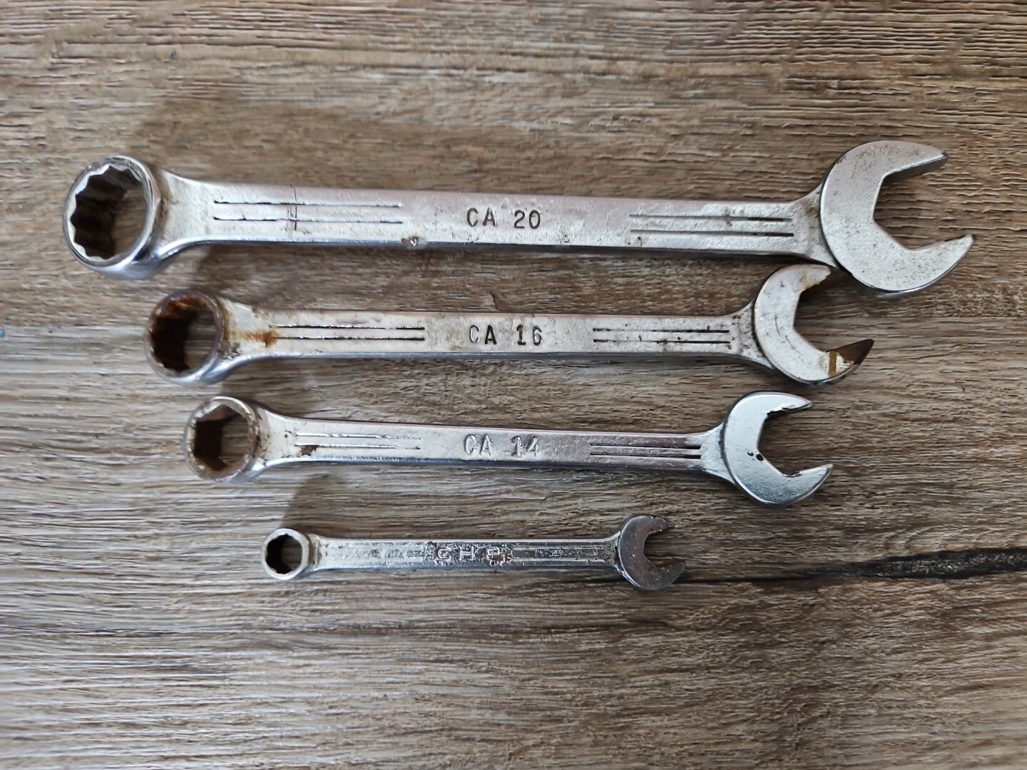 MAC Tools Sabina Ohio CH8 CA16 CA20 Angled Head Combo Wrench 5/8″ 1/2″ 7/16″ 1/4