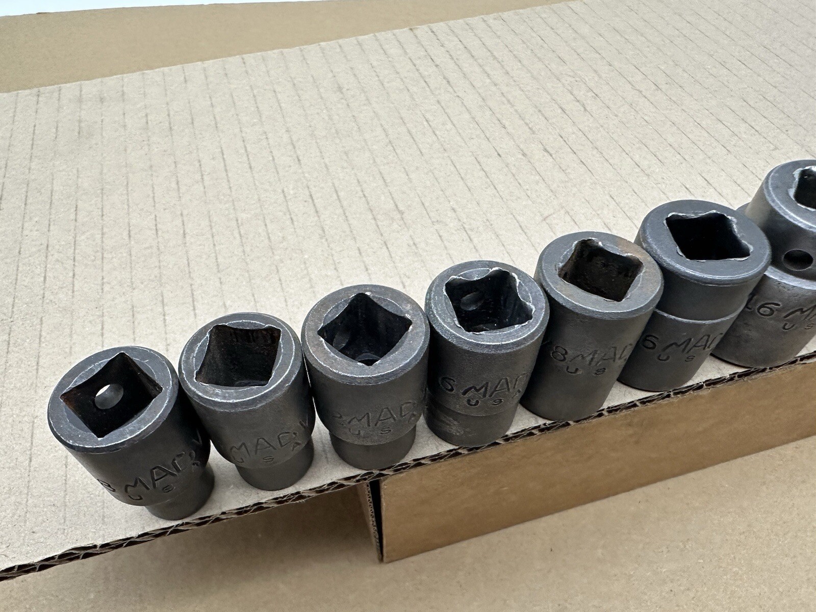 10 Pc MAC TOOLS VP 1/2″ DRIVE 6 PT SHALLOW IMPACT SOCKET Set 3/8″- 1-1/4″