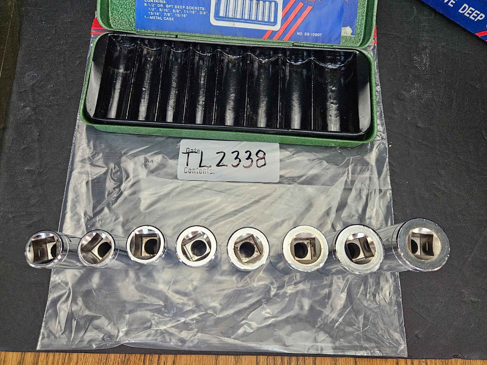 COBRA TOOLS #SS-129DT 9 PC DEEP SOCKET SET 1/2″ DRIVE 6 PT 1/2″-15/16″ W/CASE