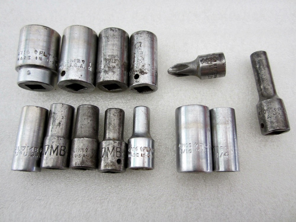 Vintage Plomb 1/4″ Drive SAE Socket Set Sliding T & Case Made in USA
