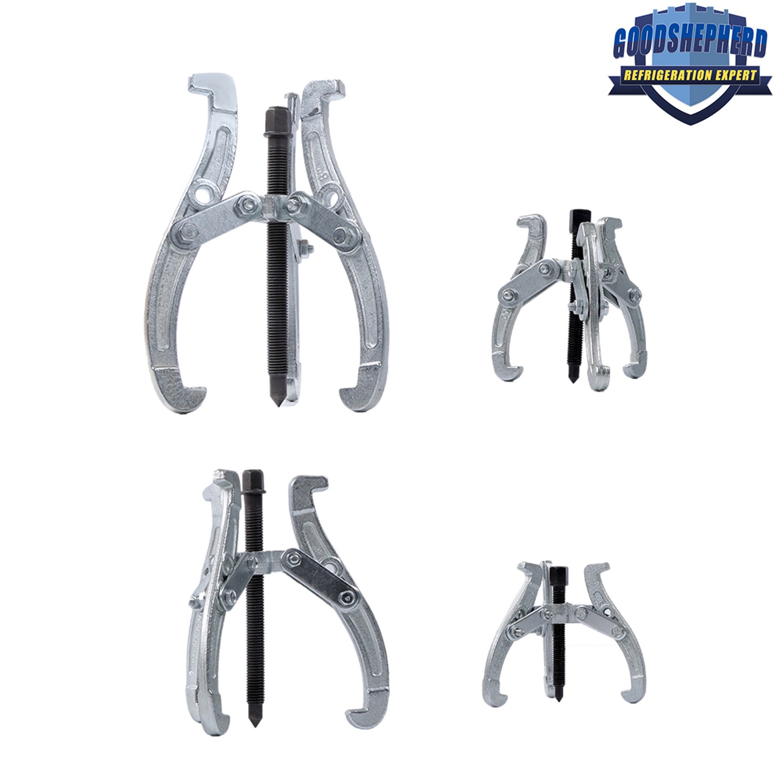 4 Pieces 3 Jaw Gear Puller Set Gear Bearing Race Pull Tool Kit 3″ 4″ 6″ 8″