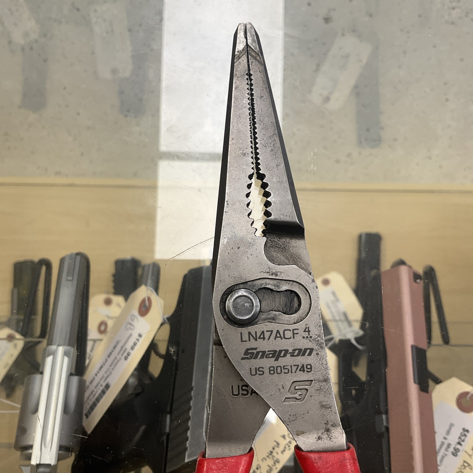Snap On Tools BLACK 9″ Soft Grip Long Nose Slip Joint Pliers LN47ACF 238182