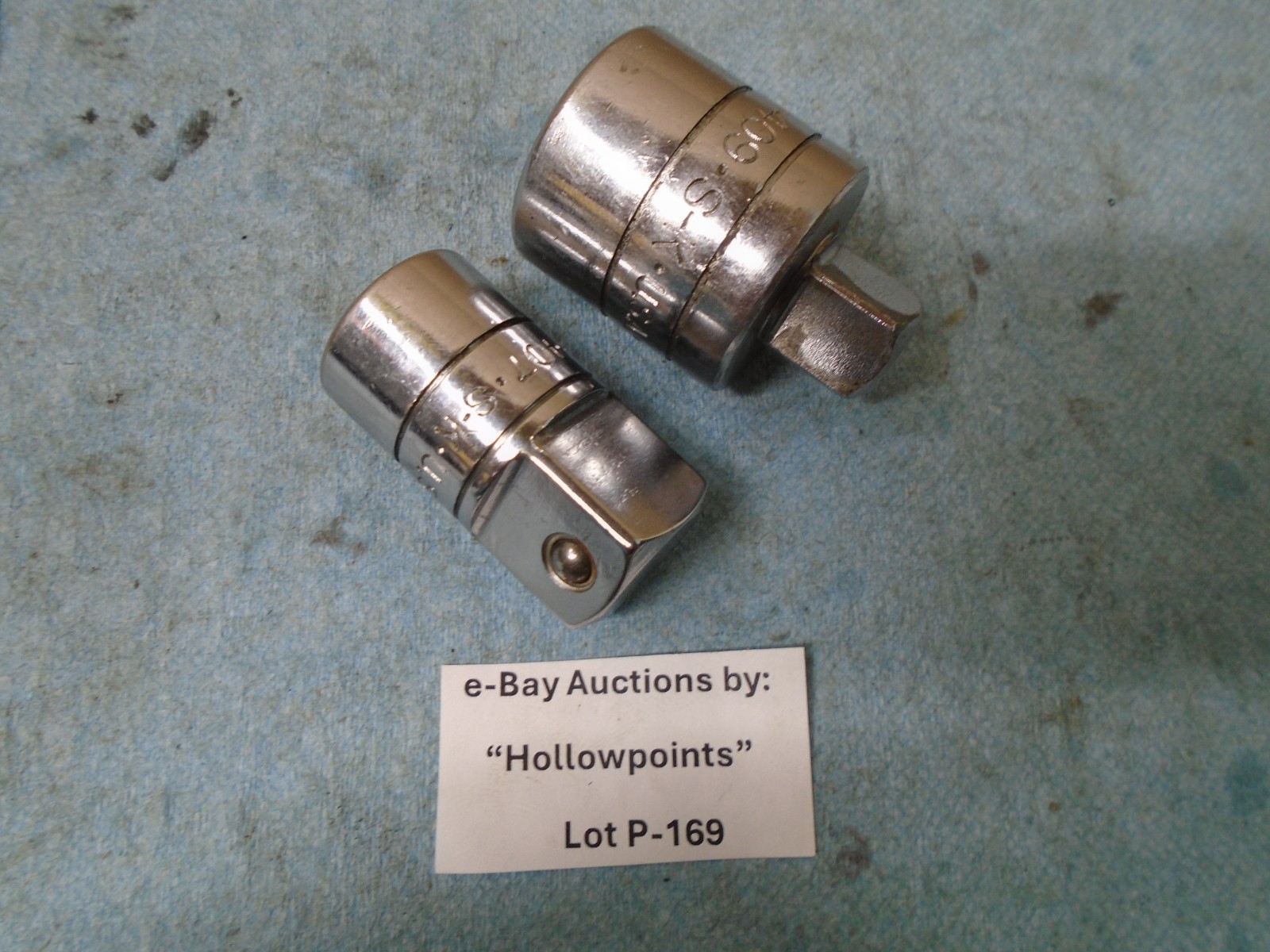 2 S-K Ratchet Adapters No. 407 & 409 1/2F x 3/4m + 3/4F x 1/2M SK USA P169
