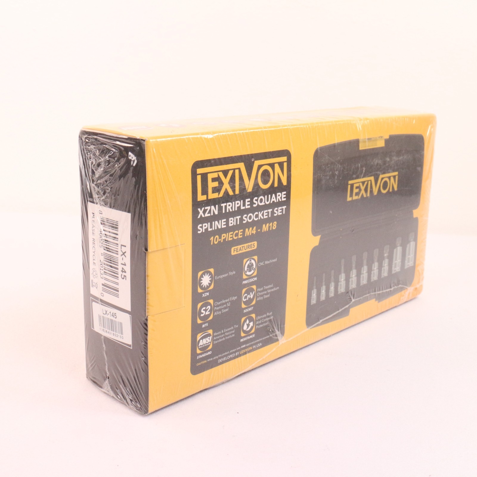 Lexivon LX-145 XZN Triple Square Spline Bit Socket Set 10 Pcs M4-M18 Alloy Steel