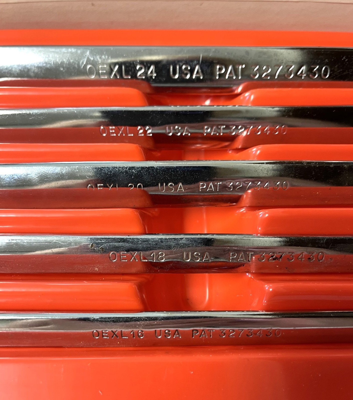 Snap-on 5 pc Extra Long Combination Wrench Set Flank Drive OEXL24-OEXL16 Clean