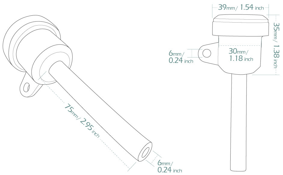 KiWAV Straight Type Oil Fluid Reservoir Front Brake Master Cylinder ε