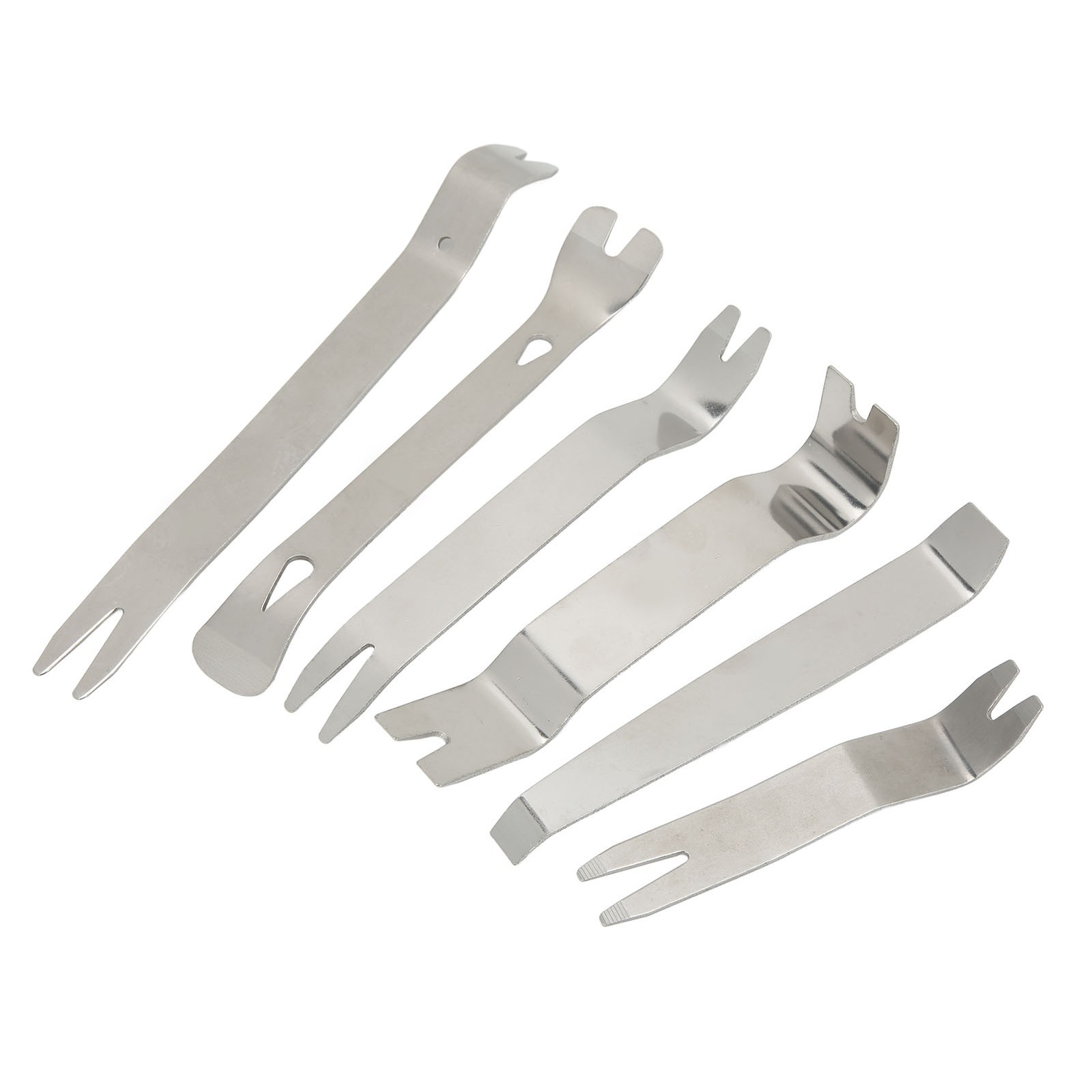 6pcs Car Trim Removal Tool Kit Stainless Steel Solid Rustproof Clip Pry Tools