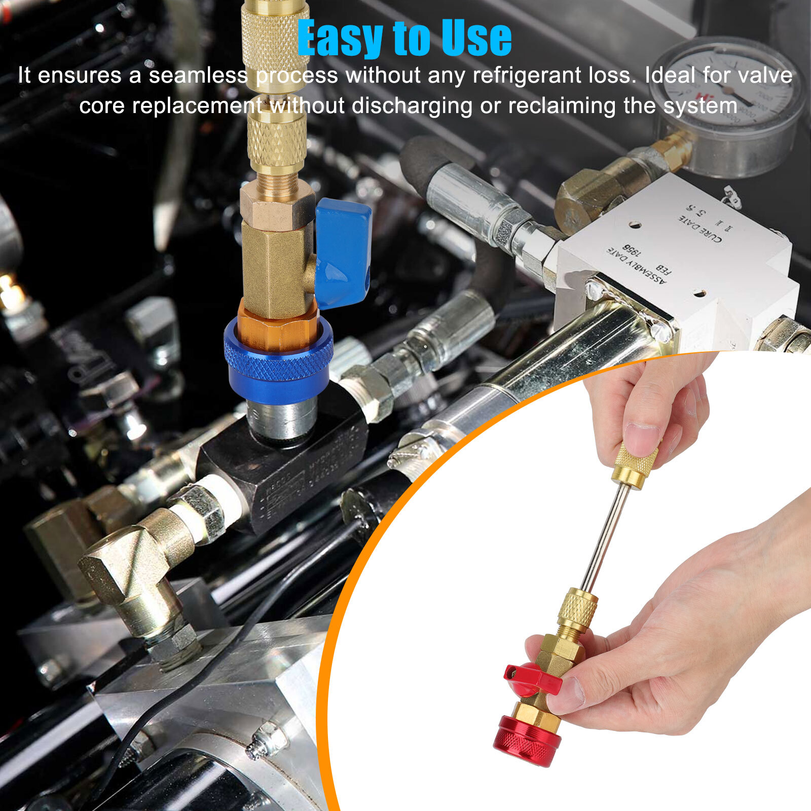 Valve Core Quick Remover Installer R134A High Low Pressure Tool Air Conditioning
