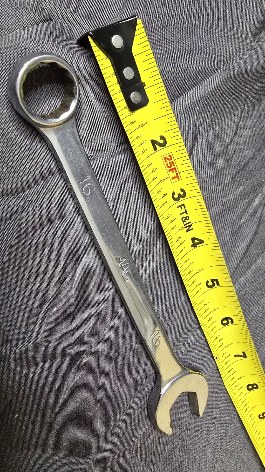 Mac Tools Combination Chrome Wrench M16CW 12 Pt USA Made Handtool M16 CW