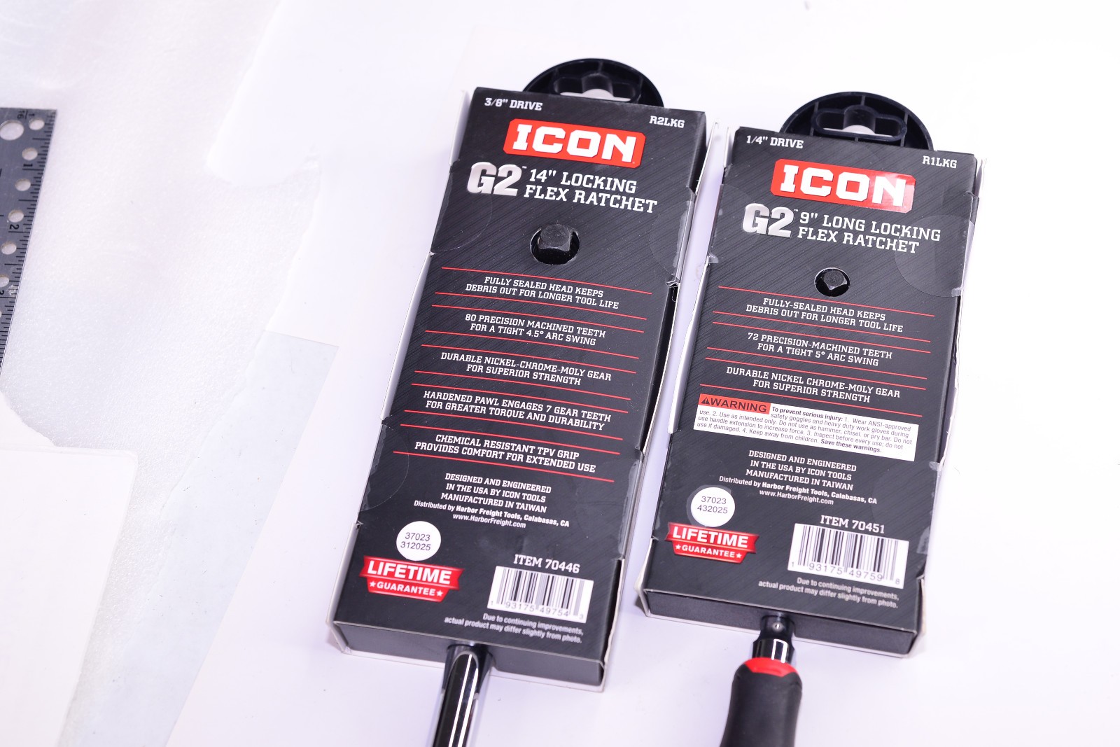 ICON R2LKG & R1LKG 3/8 & 1/4″ DRIVE G2 (GEN 2) LOCKING FLEX HEAD RATCHET SET