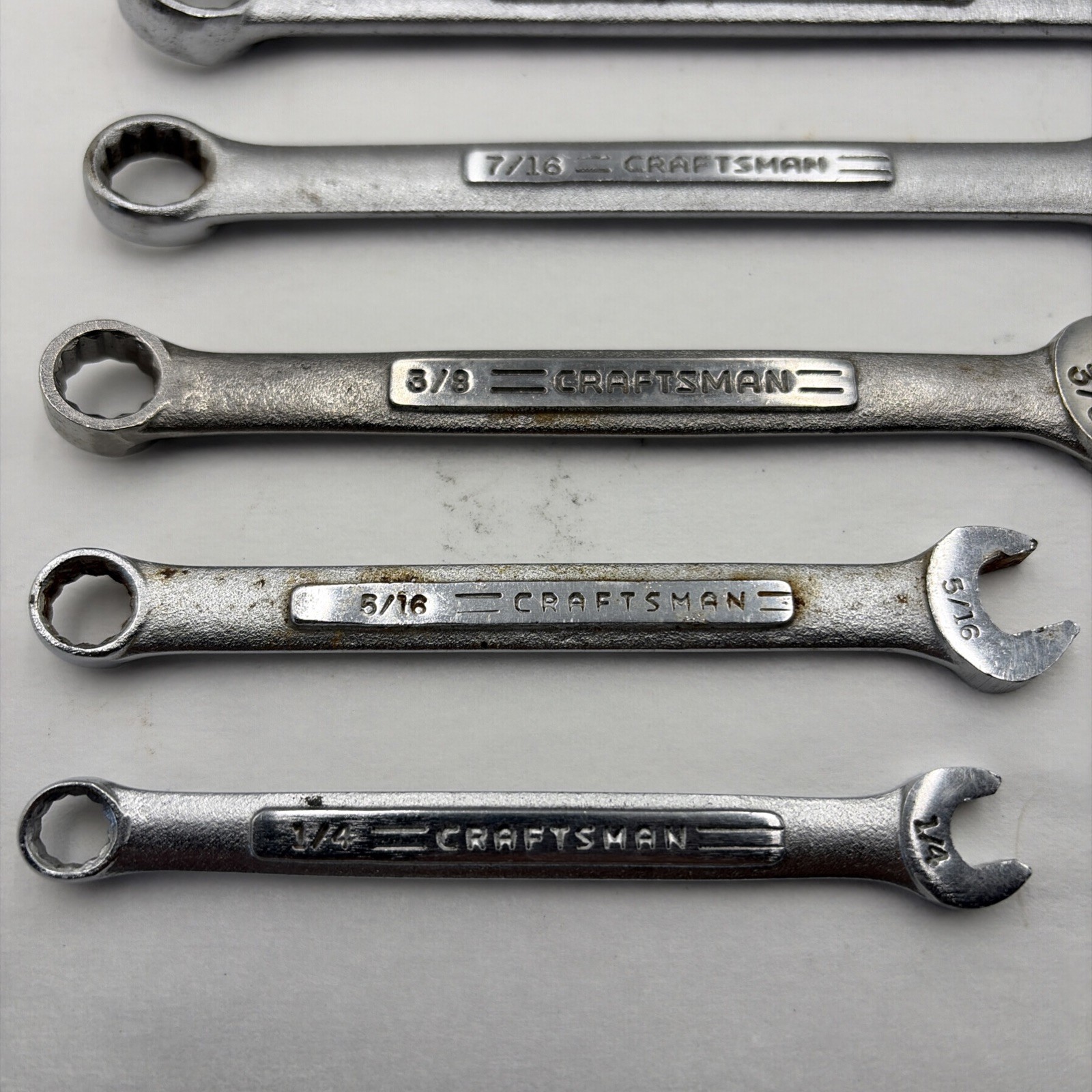 Vintage Craftsman -VV- SAE Combination Wrench Set of 9 Pieces See Description