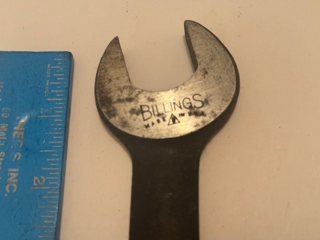 MADE USA – VINTAGE BILLINGS HEAVY DUTY 1″ X 15/16″ OPEN END WRENCH