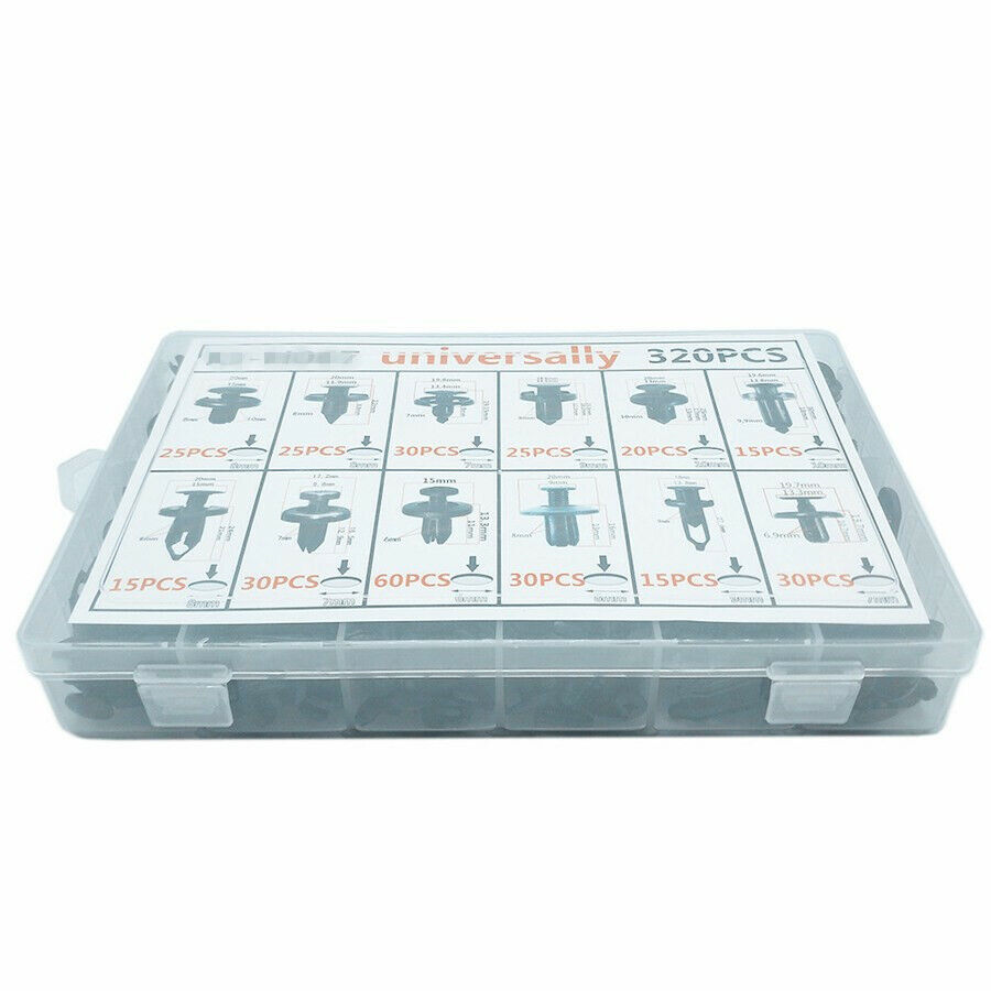 320 Pcs Automobile Plastic Fasteners Clips+3*Fastener Remover Plier Repair Tools