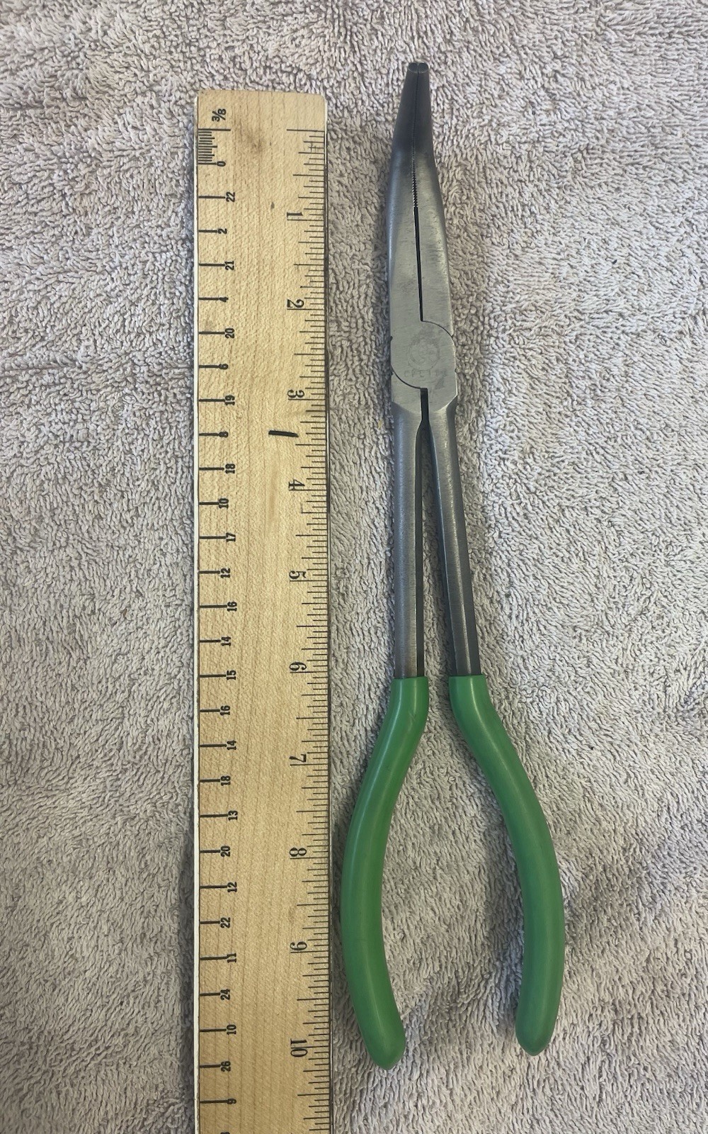 Vintage Pair of Long Handle 90-Degree Bent Needle Nose Plier 10 1/4″ Long