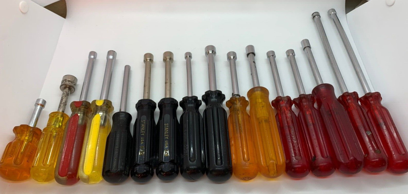 🇺🇸 USA Tools SK PROTO Vaco Stanley Nut Driver Lot Set Metric SAE Long Stubby