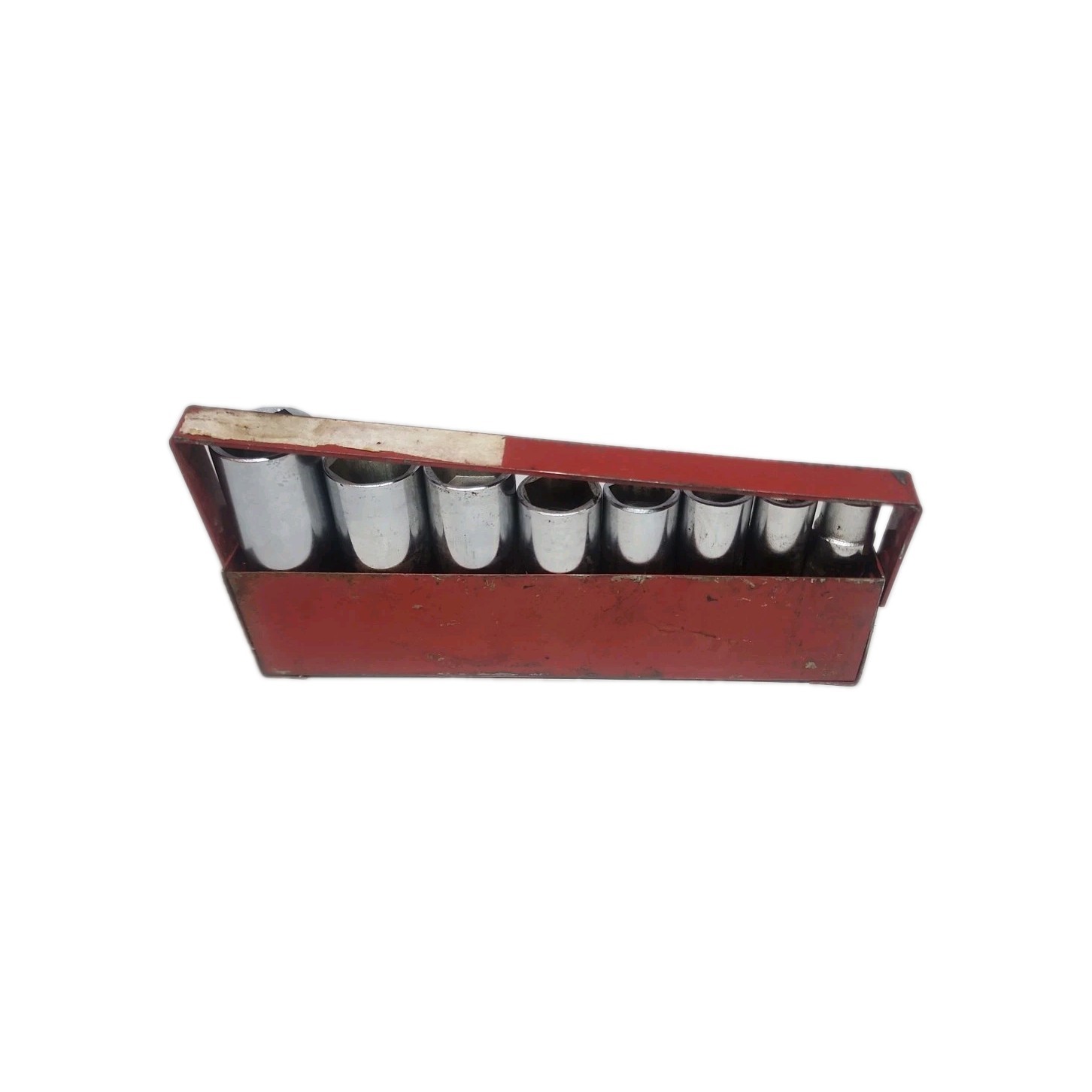 WRIGHT TOOLS No. 309 8 Piece 3/8″ Dr 6pt Set In Carry Red Case SAE 13/16″-3/8″