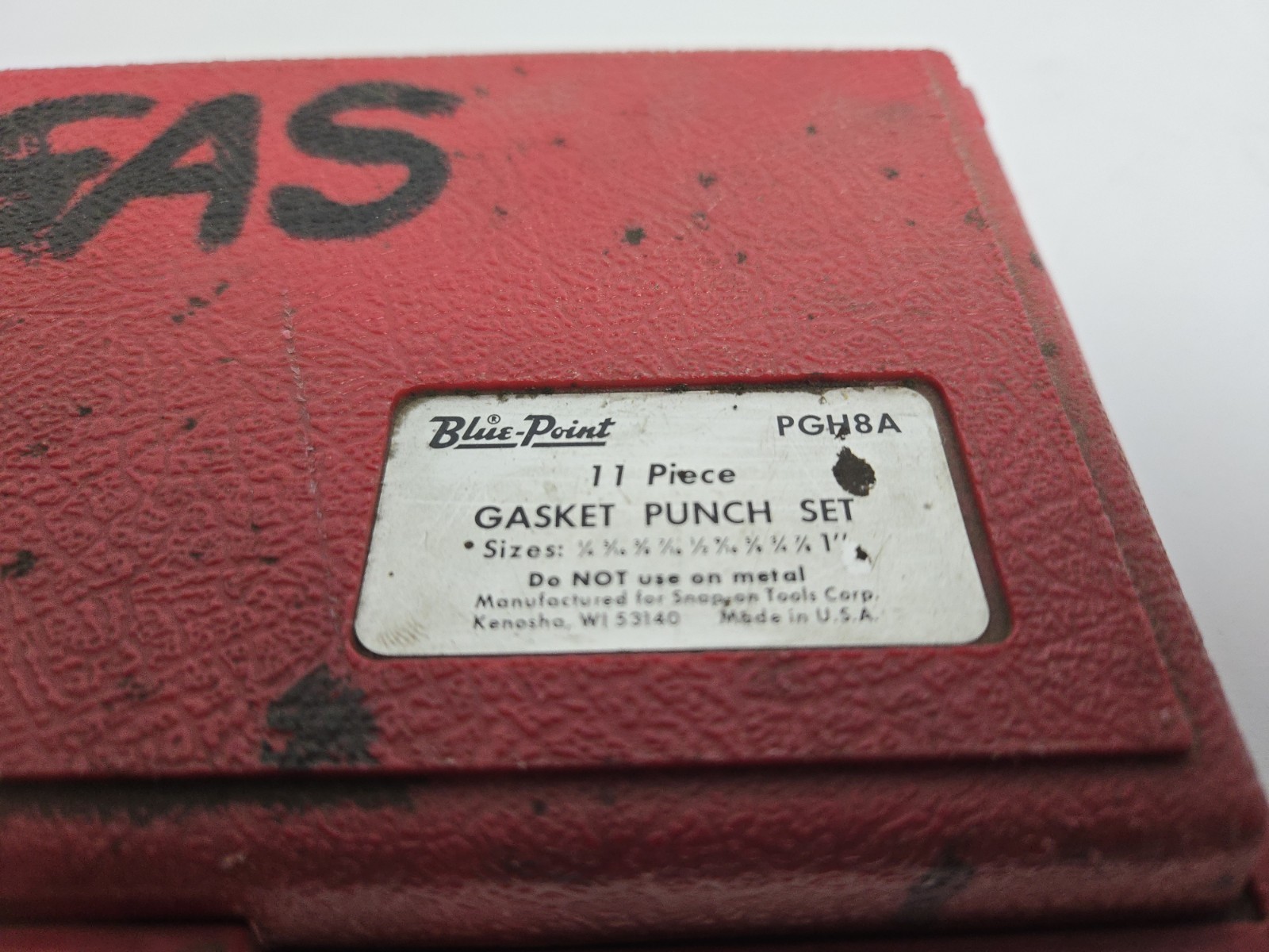 Blue Point Gasket Punch Set Great Conditon Hinge and Latch Intact Made In USA