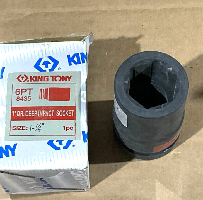 King Tony 8435 1″ DR. 6 Point 1-1/4″ Deep Impact Socket