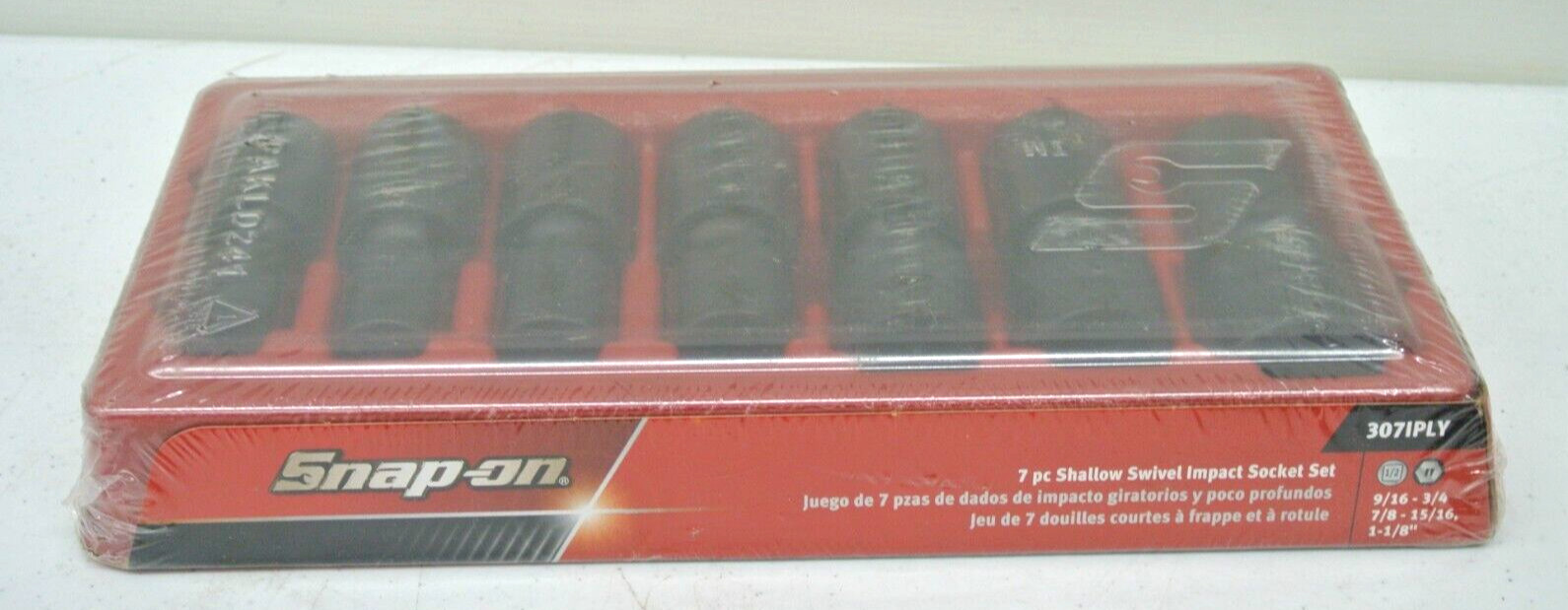 New Snap-on™ 1/2″ drive 9/16″ to 1 1/8″ 6-point IMPACT Swivel Socket Set 307IPLY