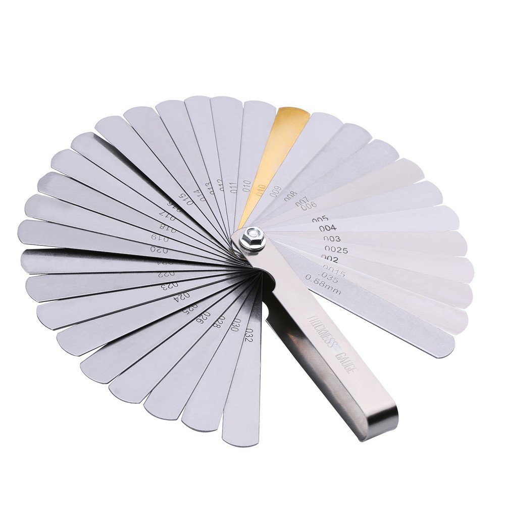 32 Blade Feeler Gauge Set Dual Reading Metric SAE Gap Measuring Tool for Engine