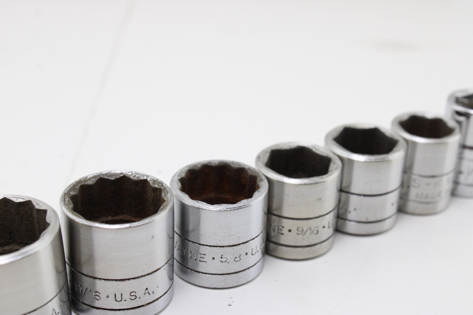 S-K Tools 45128-45112 7/8″-3/8″ 3/8″ Drive 9 Piece 12/6 Point Sockets Set USA