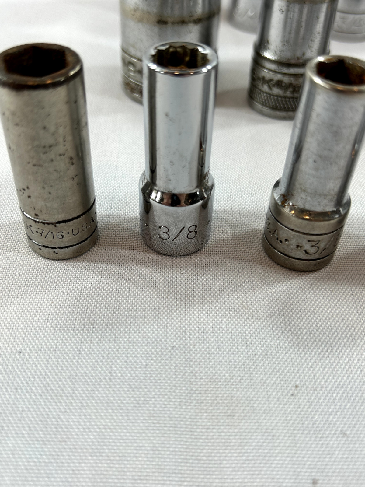 Lot of S-K Sockets – 29 Pieces – All different types 26 3/8 Drive- 1/2 Drive