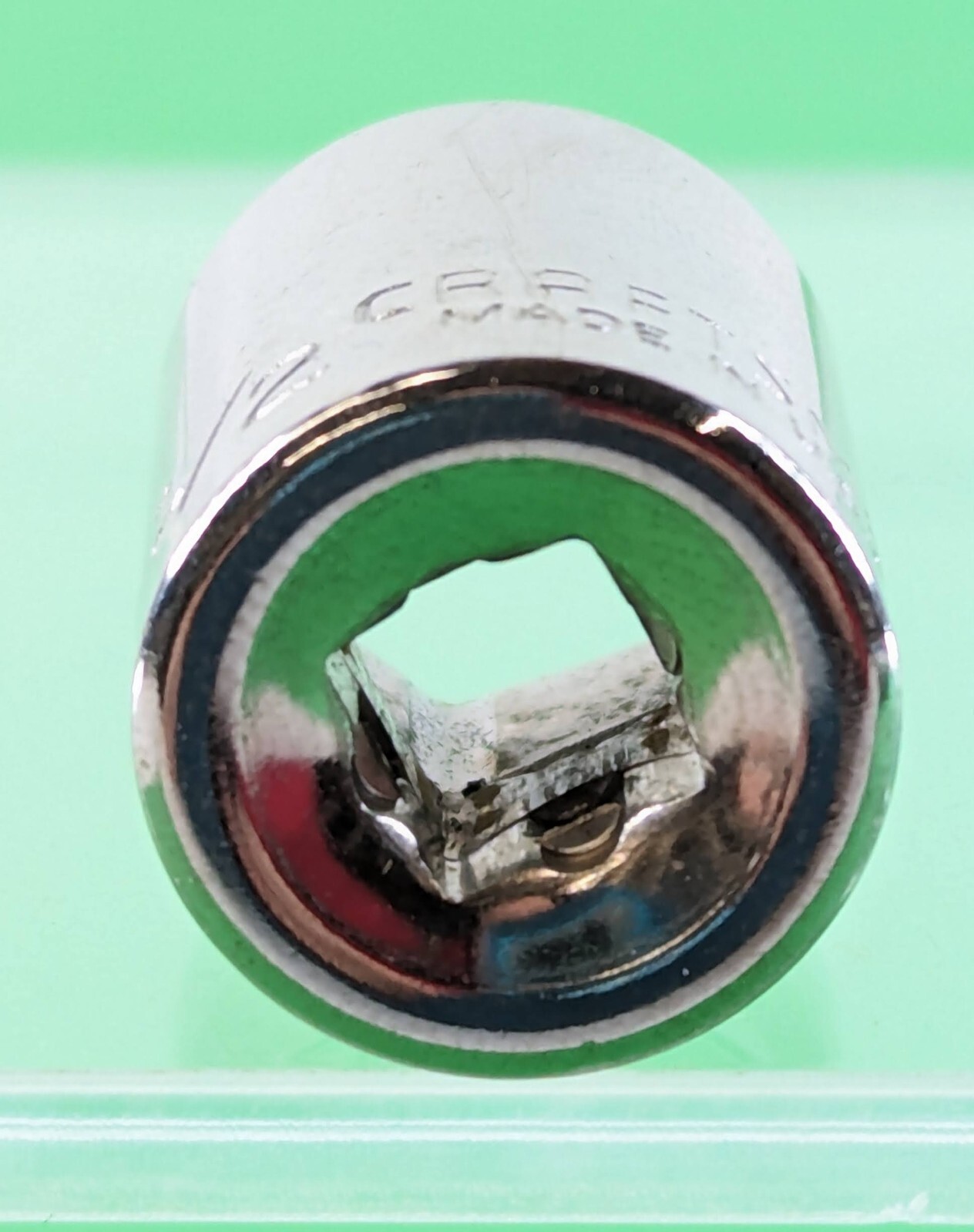 Craftsman USA 1/4in Drive 1/2 SAE Socket 6 Point Shallow Chrome Vintage 34598