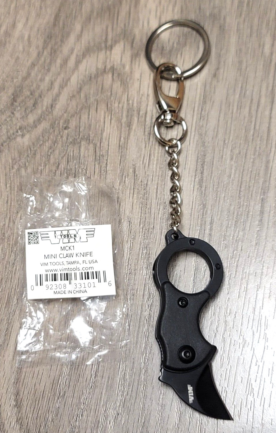 Vim Tools Mini Locking Claw Knife Keychain w/ Pocket Clip #MCK1