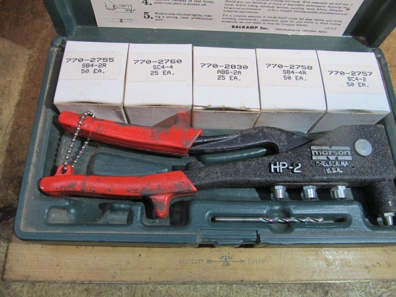 NAPA 770-2705 Rivet Tool Set Marson HP2