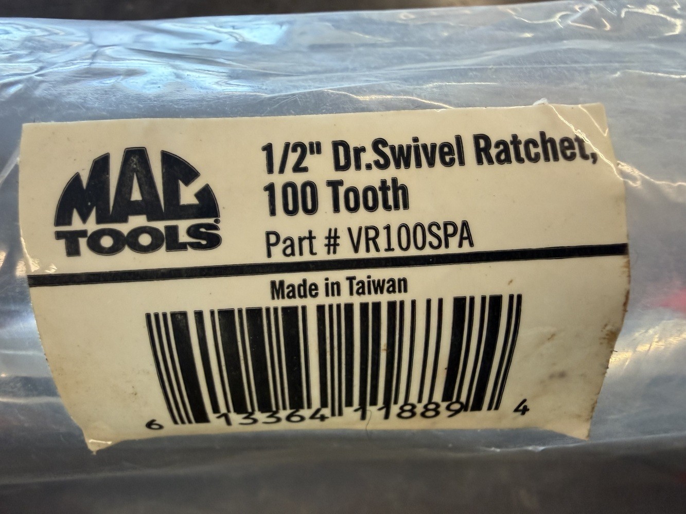 Mac Tools VR100SPA 1/2″ Drive Bi-Material Swivel-Head Ratchet 12″ (1115647)