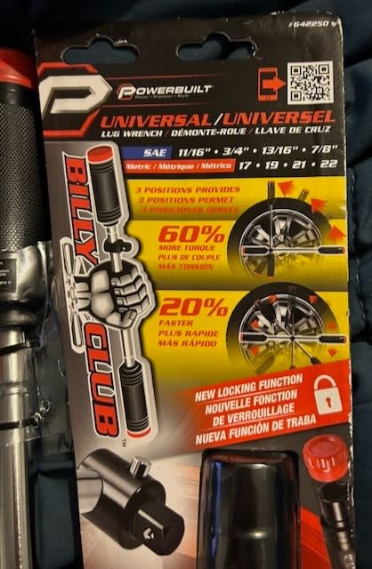 Powerbuilt Billy Club Universal Lug Wrench new 642250