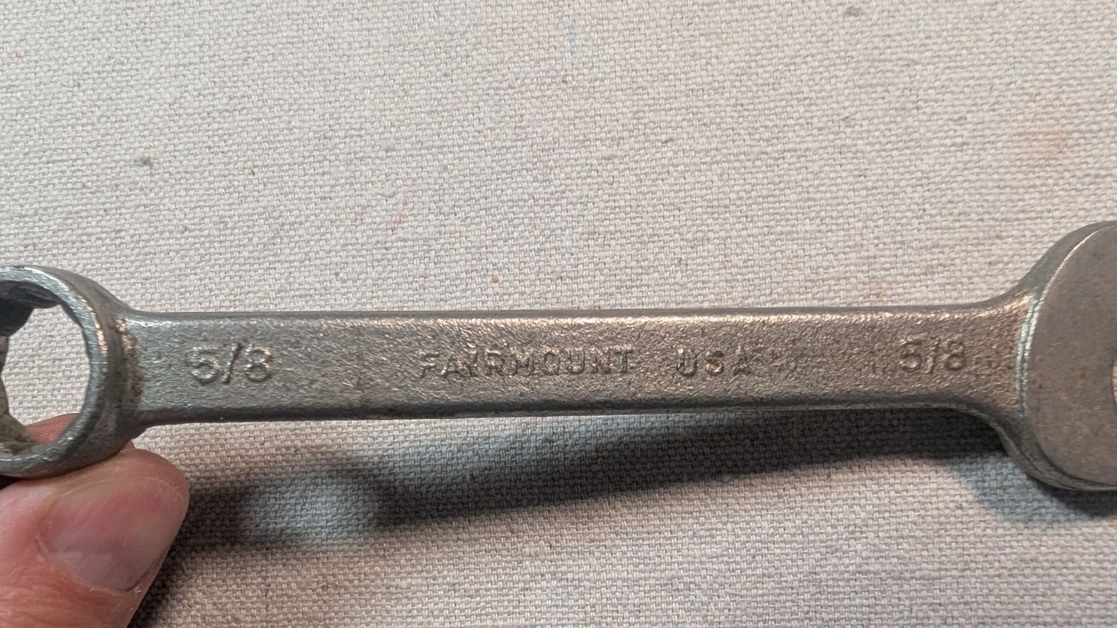 Fairmount Fairalloy Chrome Alloy 5/8″ Open End / 12 Point Wrench Vintage