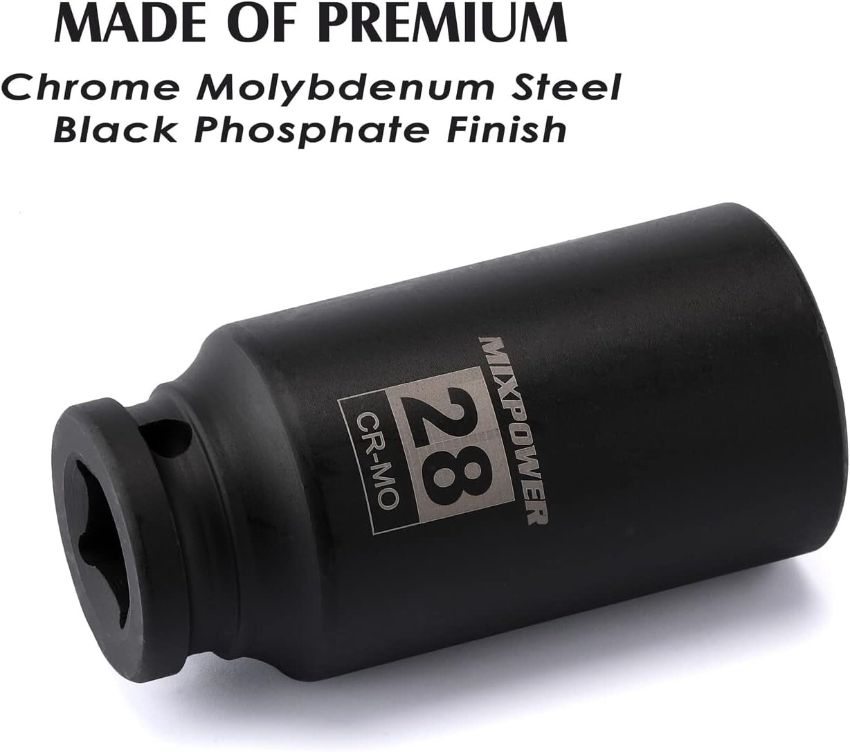 Impact Grade 28mm Deep Socket – 1/2″ Drive, Chrome Molybdenum, ANSI Compliant