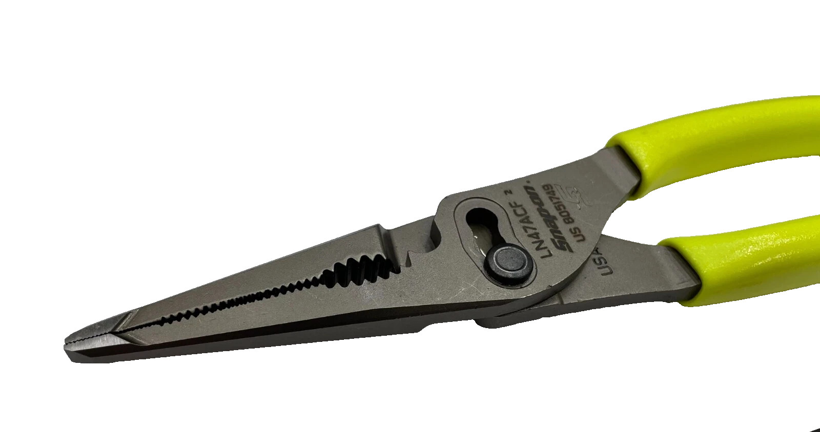 Snap-On Tools HIVIZ 9″ Soft Grip Long Nose Slip Joint Pliers LN47ACFHV USA NEW